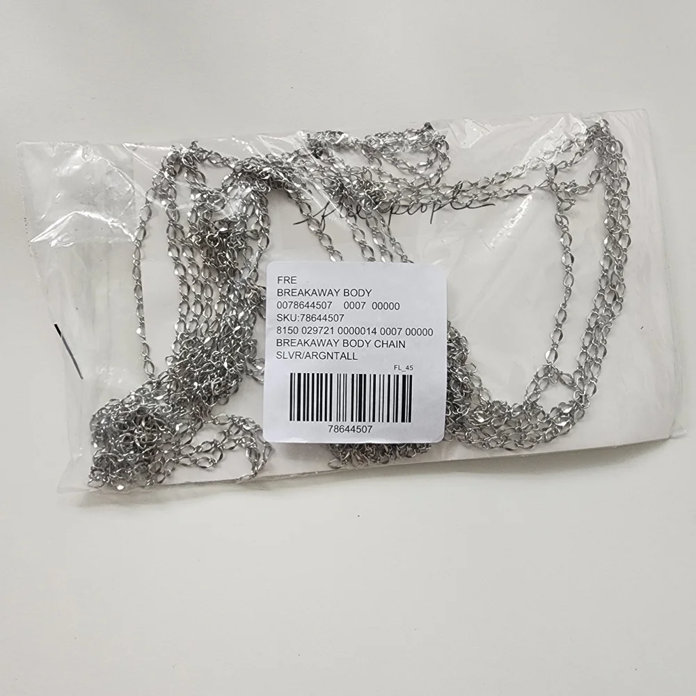 NWT Free People Breakaway Body Chain Silver